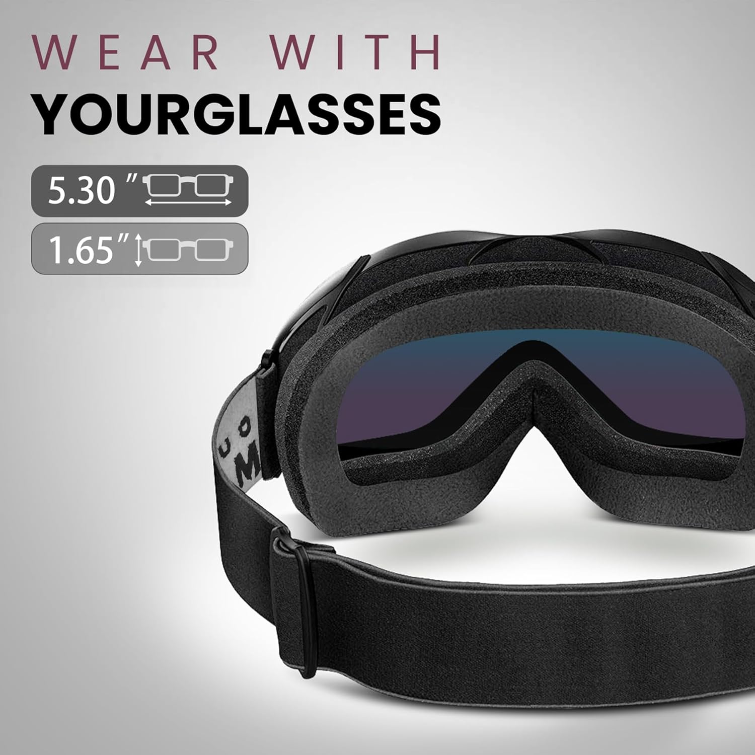 OutdoorMaster OTG Ski Goggles - Over Glasses Ski/Snowboard Goggles for Men, Women & Youth - 100% UV Protection-OM-5 - Image 3