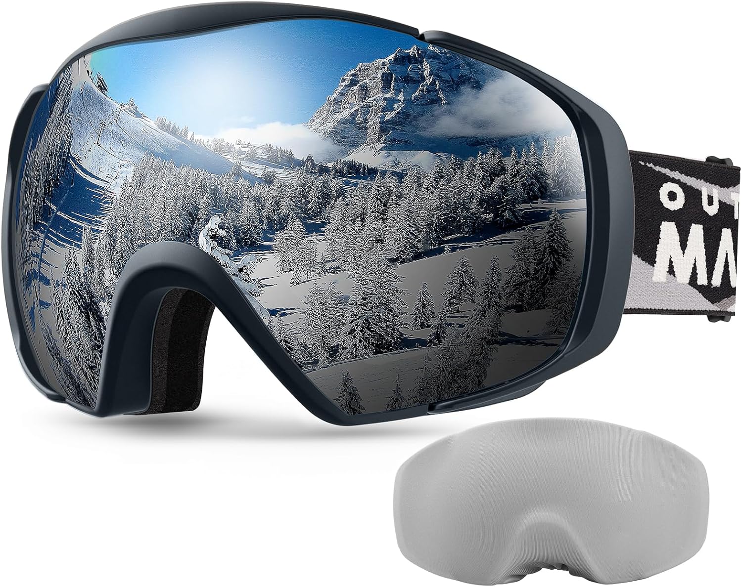 OutdoorMaster Ski Goggles with Cover Snowboard Snow Goggles OTG Anti-Fog -100% UV Protection-OM-18 - Image 1