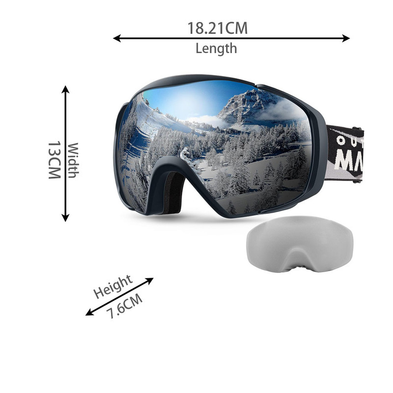 OutdoorMaster Ski Goggles with Cover Snowboard Snow Goggles OTG Anti-Fog -100% UV Protection-OM-18 - Image 2