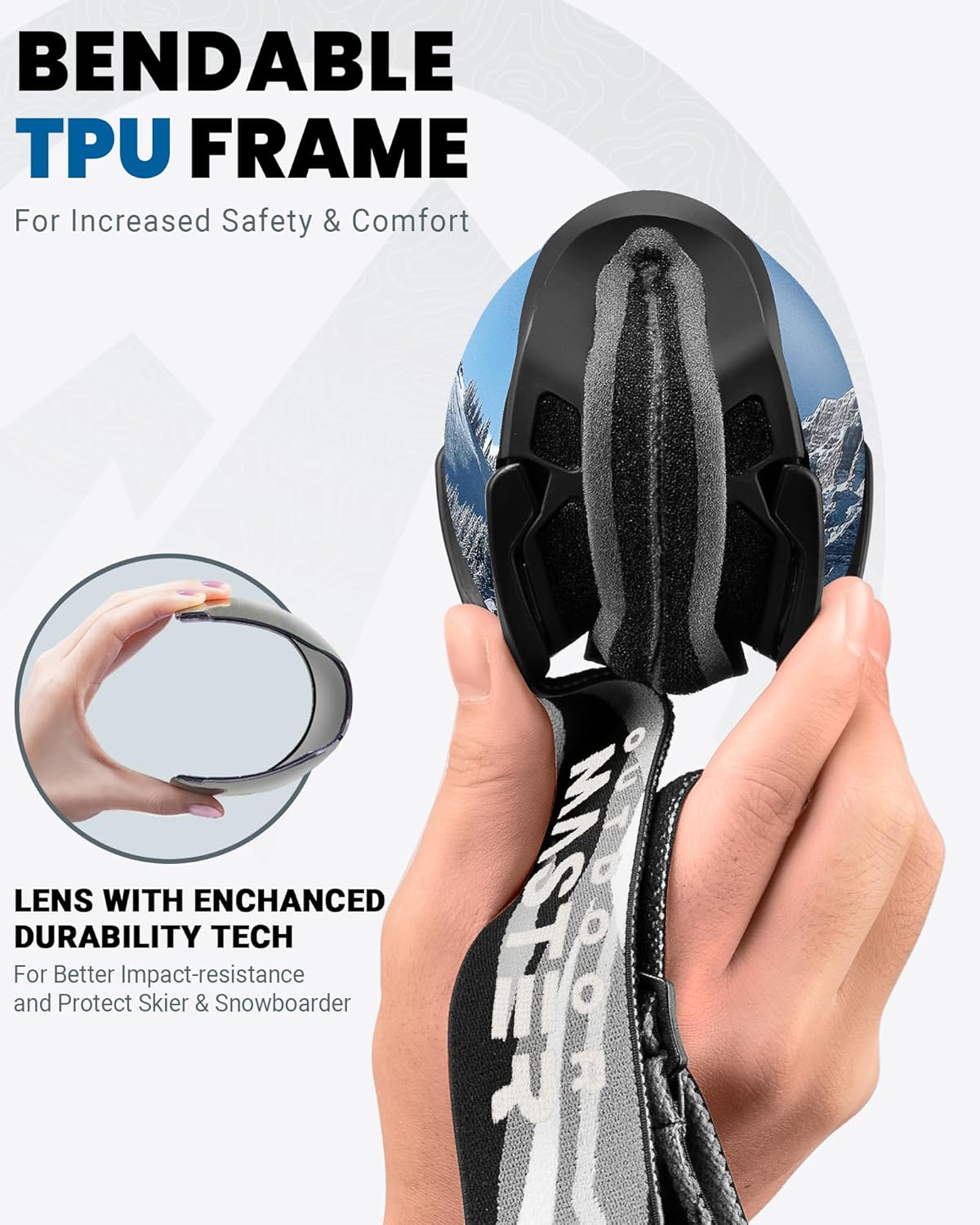 OutdoorMaster Ski Goggles with Cover Snowboard Snow Goggles OTG Anti-Fog -100% UV Protection-OM-18 - Image 4