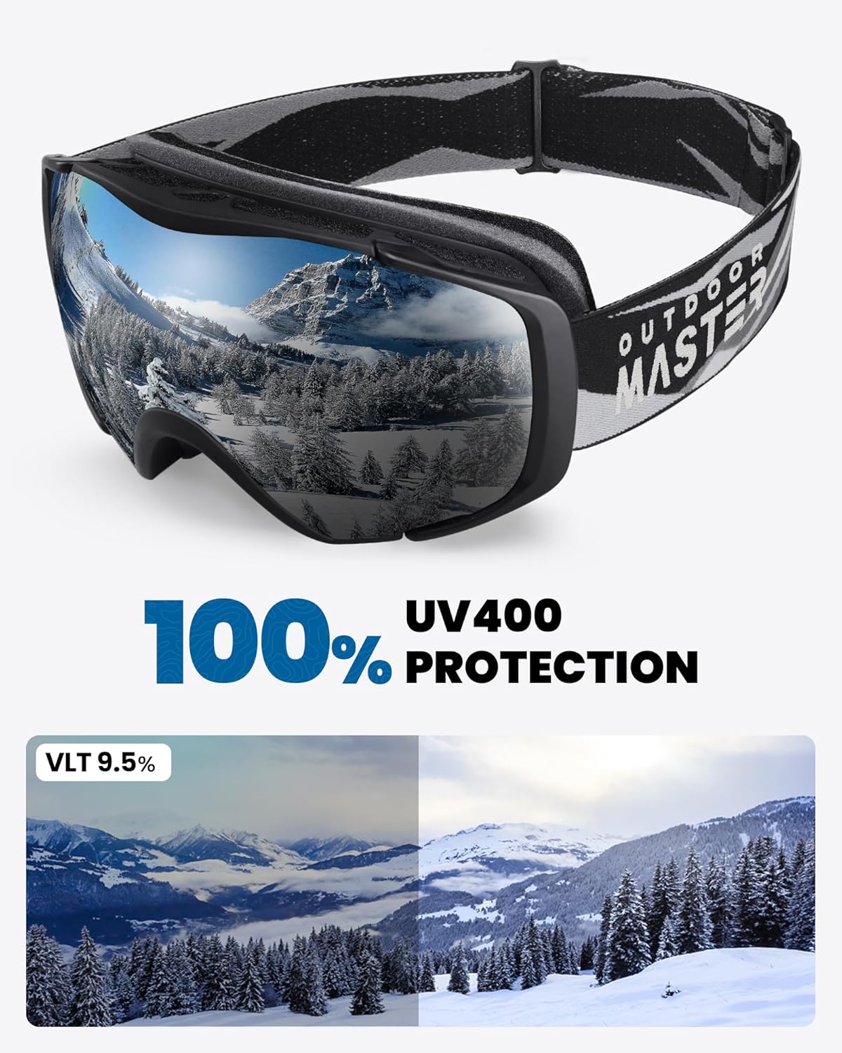 OutdoorMaster Ski Goggles with Cover Snowboard Snow Goggles OTG Anti-Fog -100% UV Protection-OM-18 - Image 6