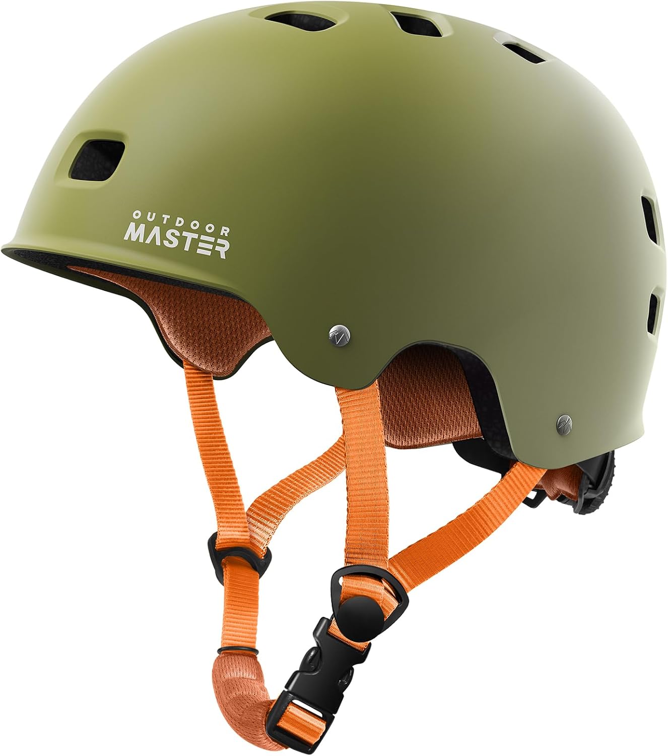 OutdoorMaster Skateboard Bike Helmet for Adults &Youth - Multi-Sport Certified Impact Resistant with 2 Removable Liners & Ventilation for Scooter-Matte Adventure Green- Skating-White-Medium - Image 1