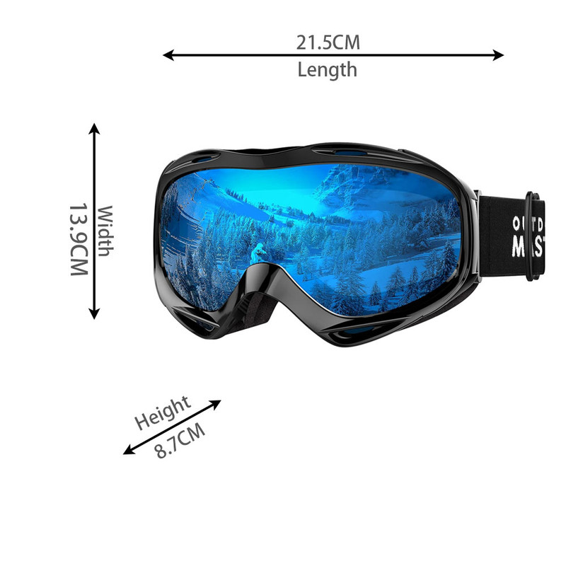 OutdoorMaster OTG Ski Goggles - Over Glasses Ski/Snowboard Goggles for Men, Women & Youth - 100% UV Protection-OM-5 - Image 2