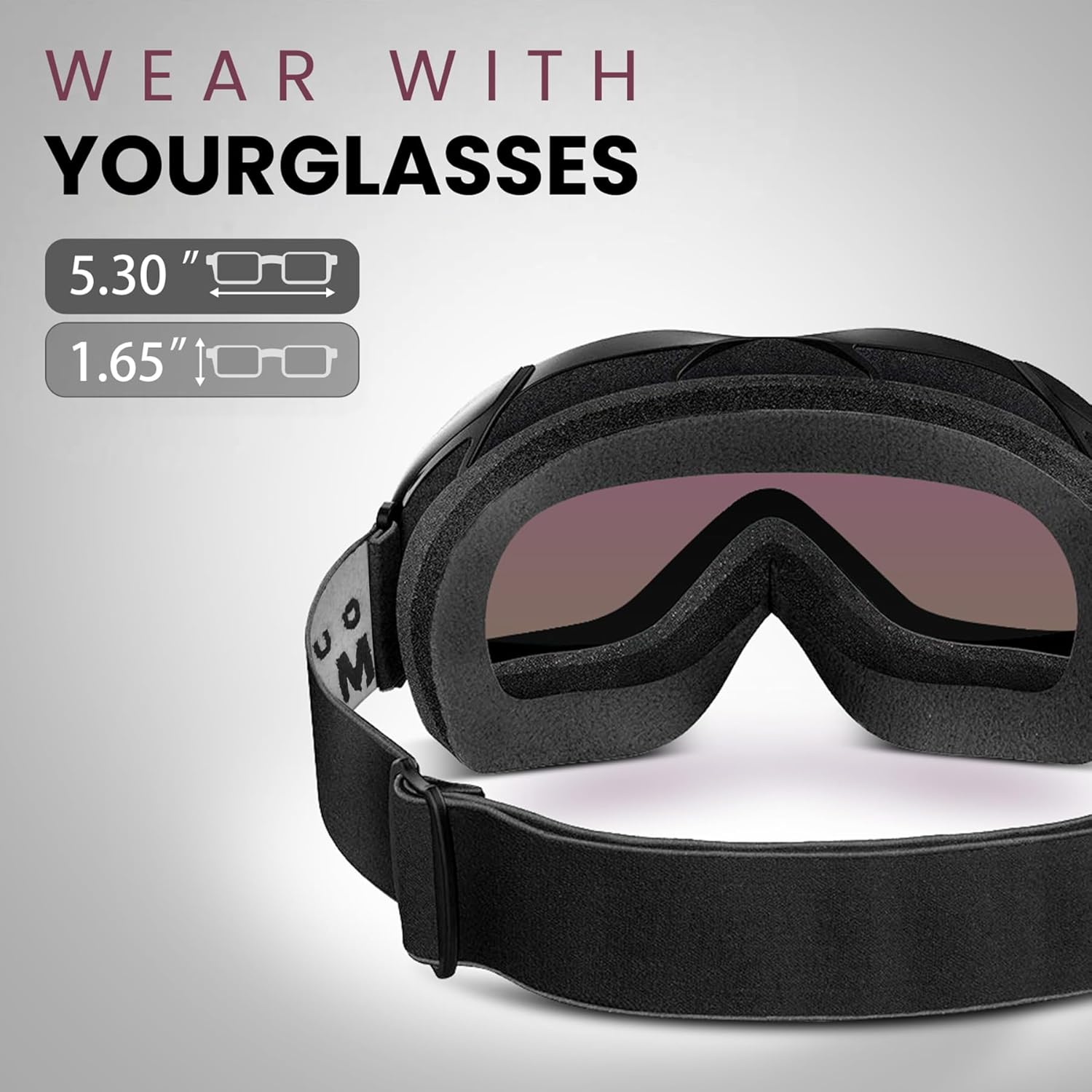 OutdoorMaster OTG Ski Goggles - Over Glasses Ski/Snowboard Goggles for Men, Women & Youth - 100% UV Protection-OM-5 - Image 3