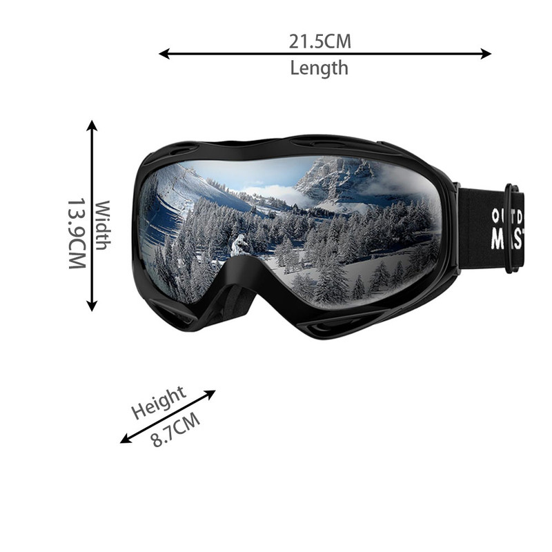 OutdoorMaster OTG Ski Goggles - Over Glasses Ski/Snowboard Goggles for Men, Women & Youth - 100% UV Protection-OM-5 - Image 2