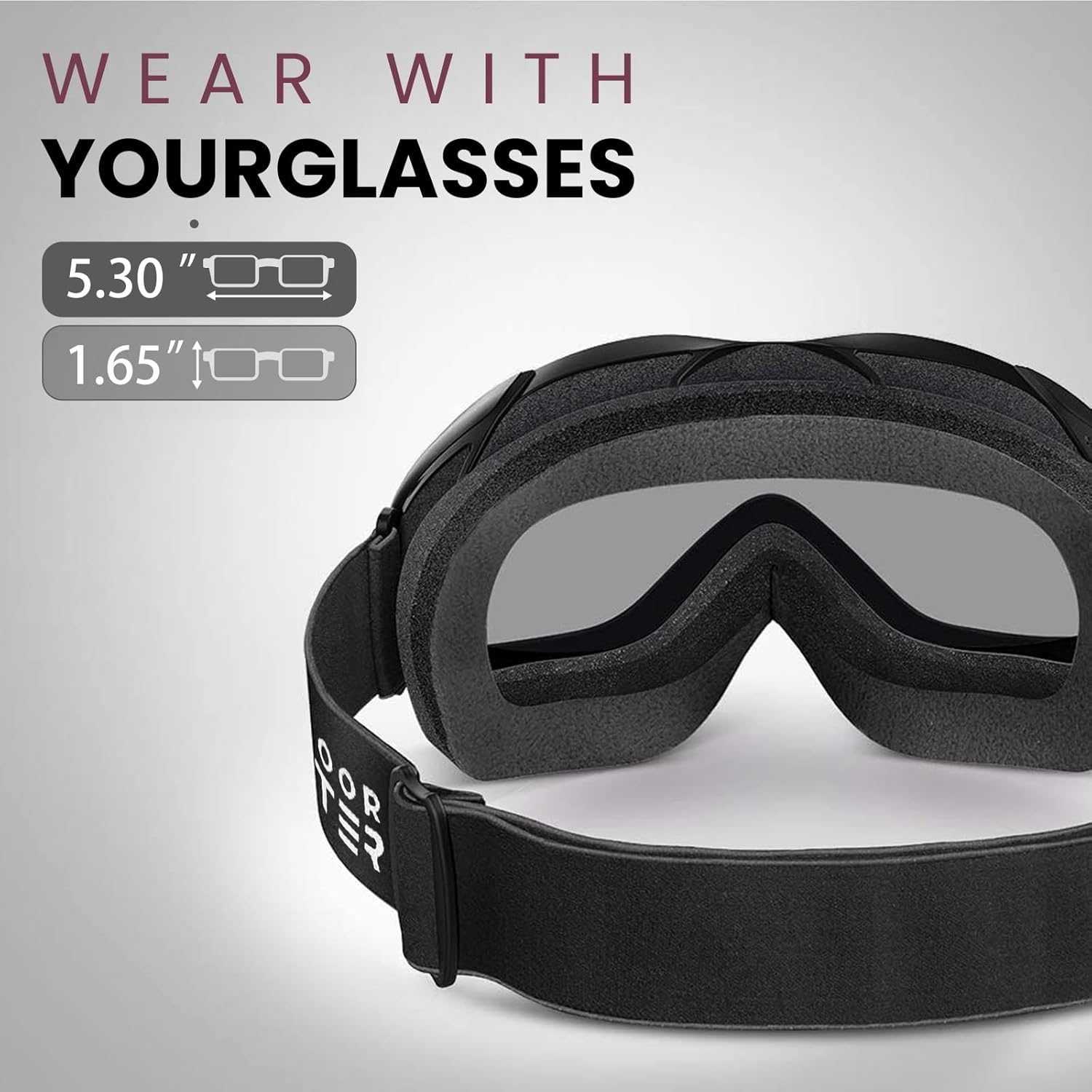 OutdoorMaster OTG Ski Goggles - Over Glasses Ski/Snowboard Goggles for Men, Women & Youth - 100% UV Protection-OM-5 - Image 3