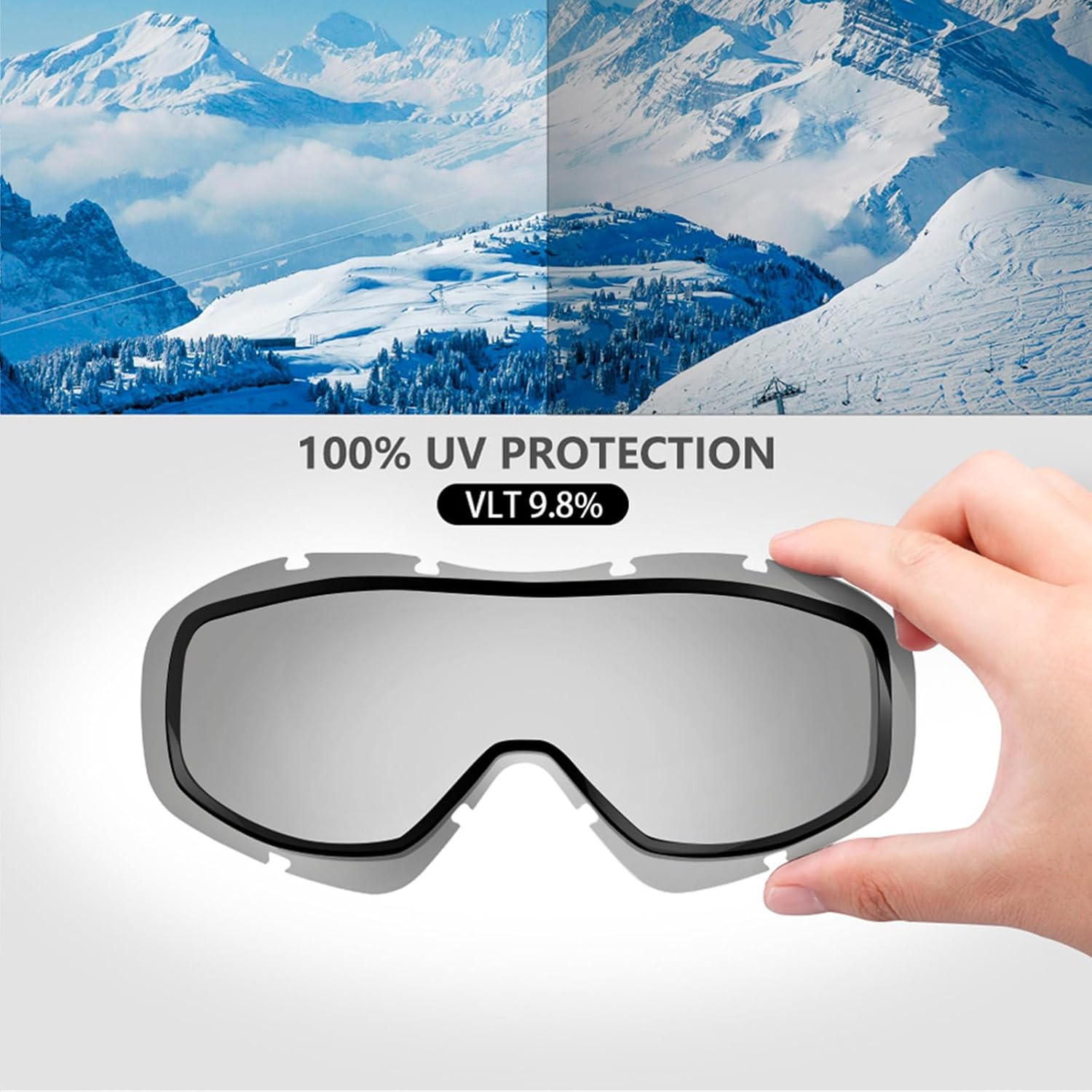 OutdoorMaster OTG Ski Goggles - Over Glasses Ski/Snowboard Goggles for Men, Women & Youth - 100% UV Protection-OM-5 - Image 4