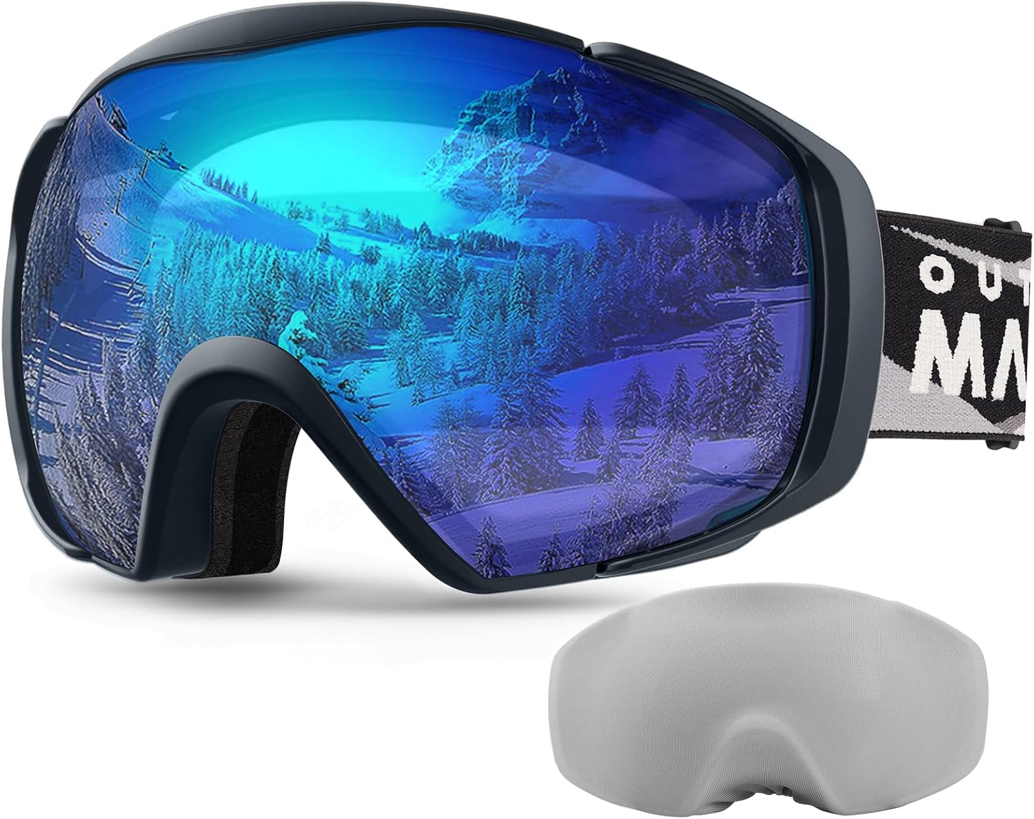 OutdoorMaster Ski Goggles with Cover Snowboard Snow Goggles OTG Anti-Fog -100% UV Protection-OM-18 - Image 1