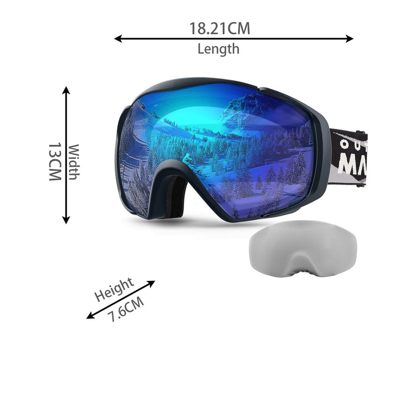 OutdoorMaster Ski Goggles with Cover Snowboard Snow Goggles OTG Anti-Fog -100% UV Protection-OM-18 - Image 2