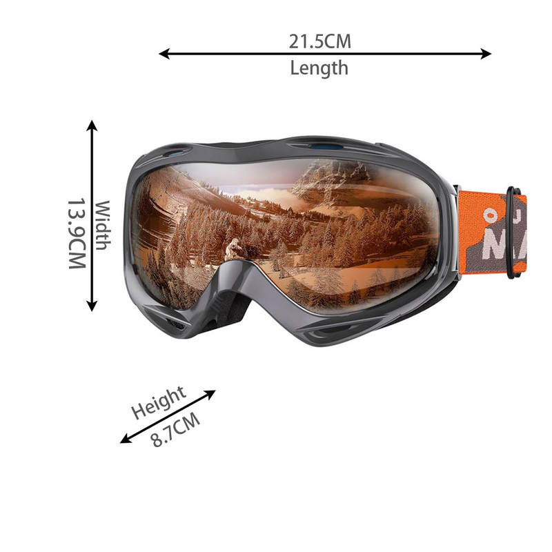 OutdoorMaster OTG Ski Goggles - Over Glasses Ski/Snowboard Goggles for Men, Women & Youth - 100% UV Protection-OM-5 - Image 2