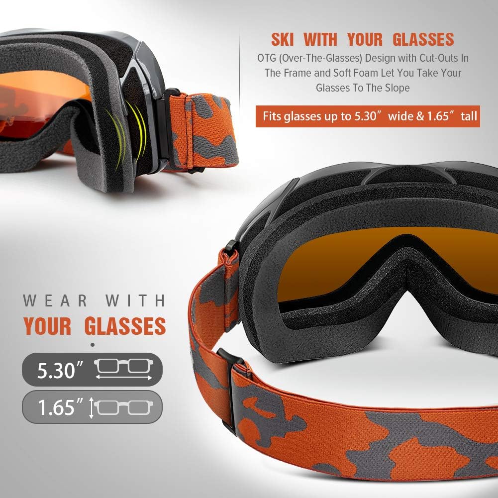 OutdoorMaster OTG Ski Goggles - Over Glasses Ski/Snowboard Goggles for Men, Women & Youth - 100% UV Protection-OM-5 - Image 3