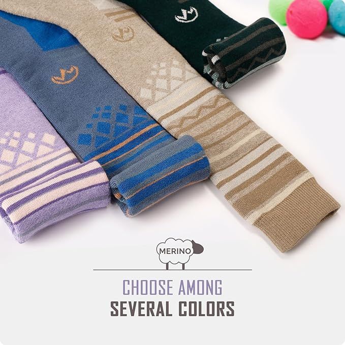 OutdoorMaster Ski Socks 2-Pack Merino Wool, Over The Calf Non-Slip Cuff for Men & Women-Purple Pink,Medium - Image 8