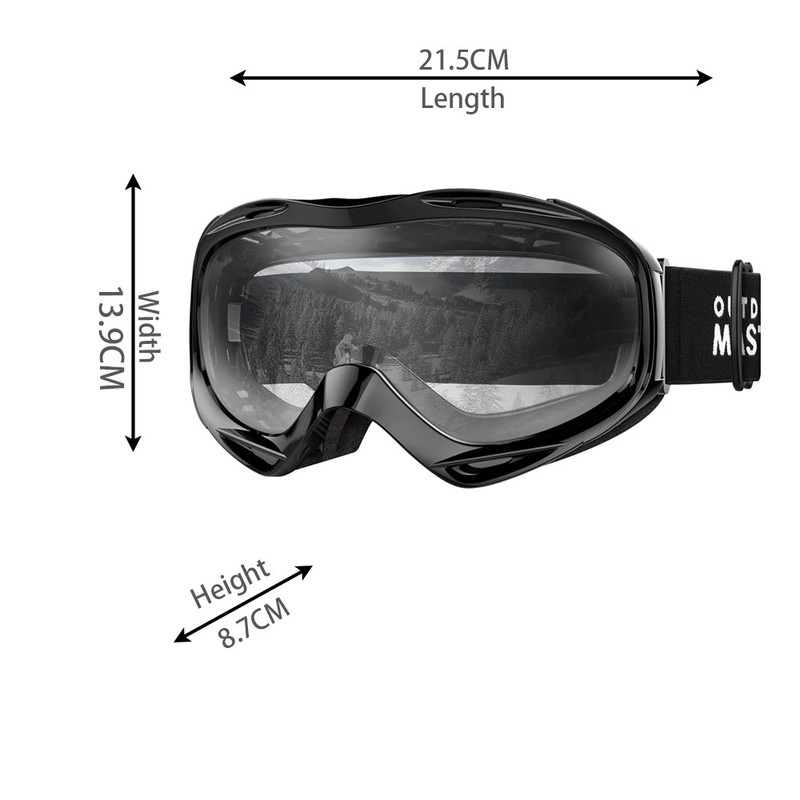 OutdoorMaster OTG Ski Goggles - Over Glasses Ski/Snowboard Goggles for Men, Women & Youth - 100% UV Protection-OM-5 - Image 2