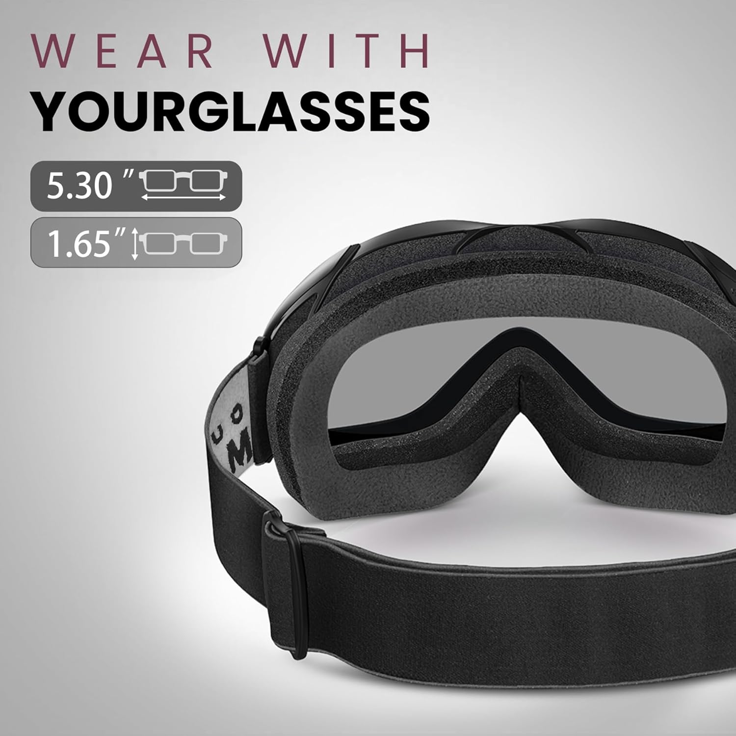 OutdoorMaster OTG Ski Goggles - Over Glasses Ski/Snowboard Goggles for Men, Women & Youth - 100% UV Protection-OM-5 - Image 3