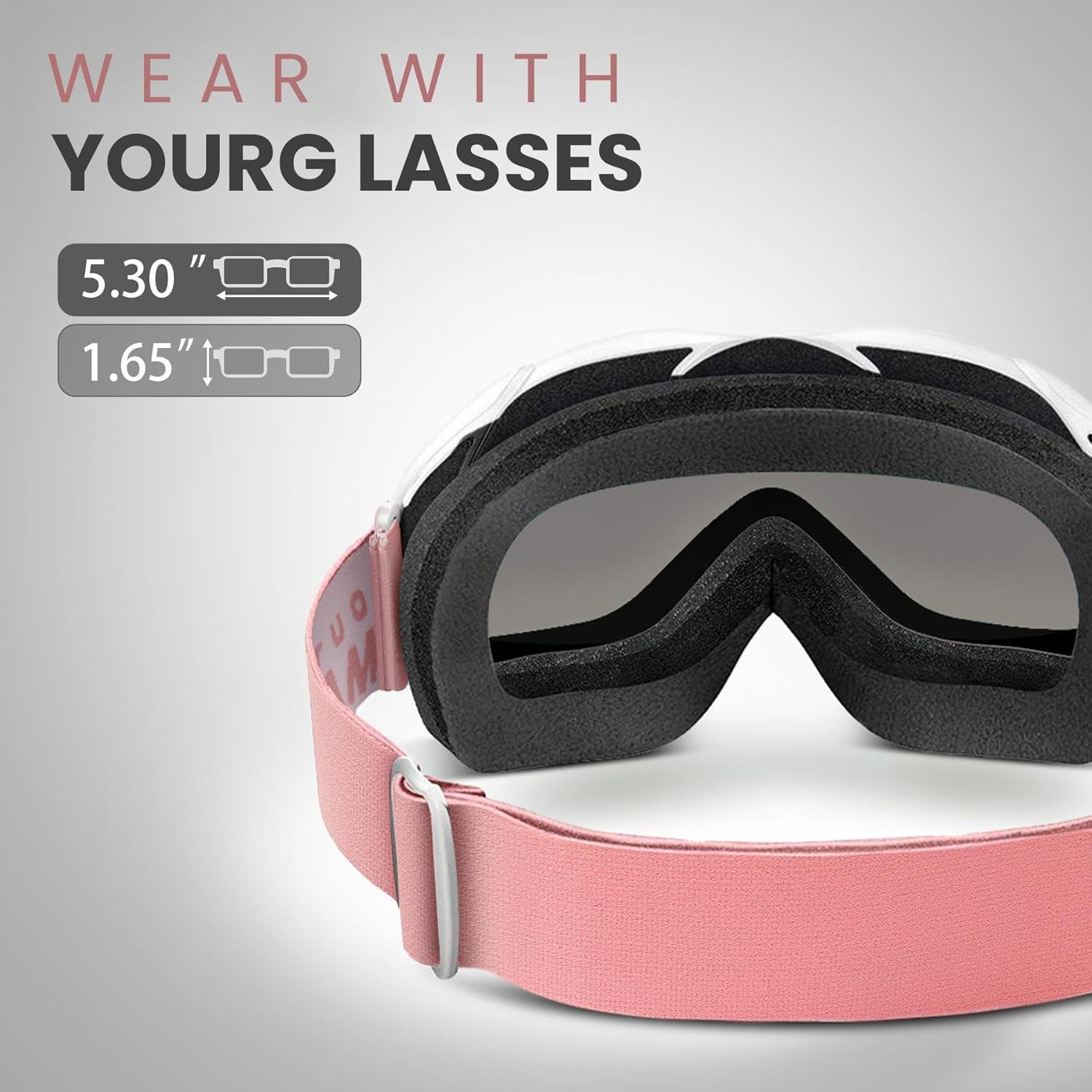 OutdoorMaster OTG Ski Goggles - Over Glasses Ski/Snowboard Goggles for Men, Women & Youth - 100% UV Protection-OM-5 - Image 4