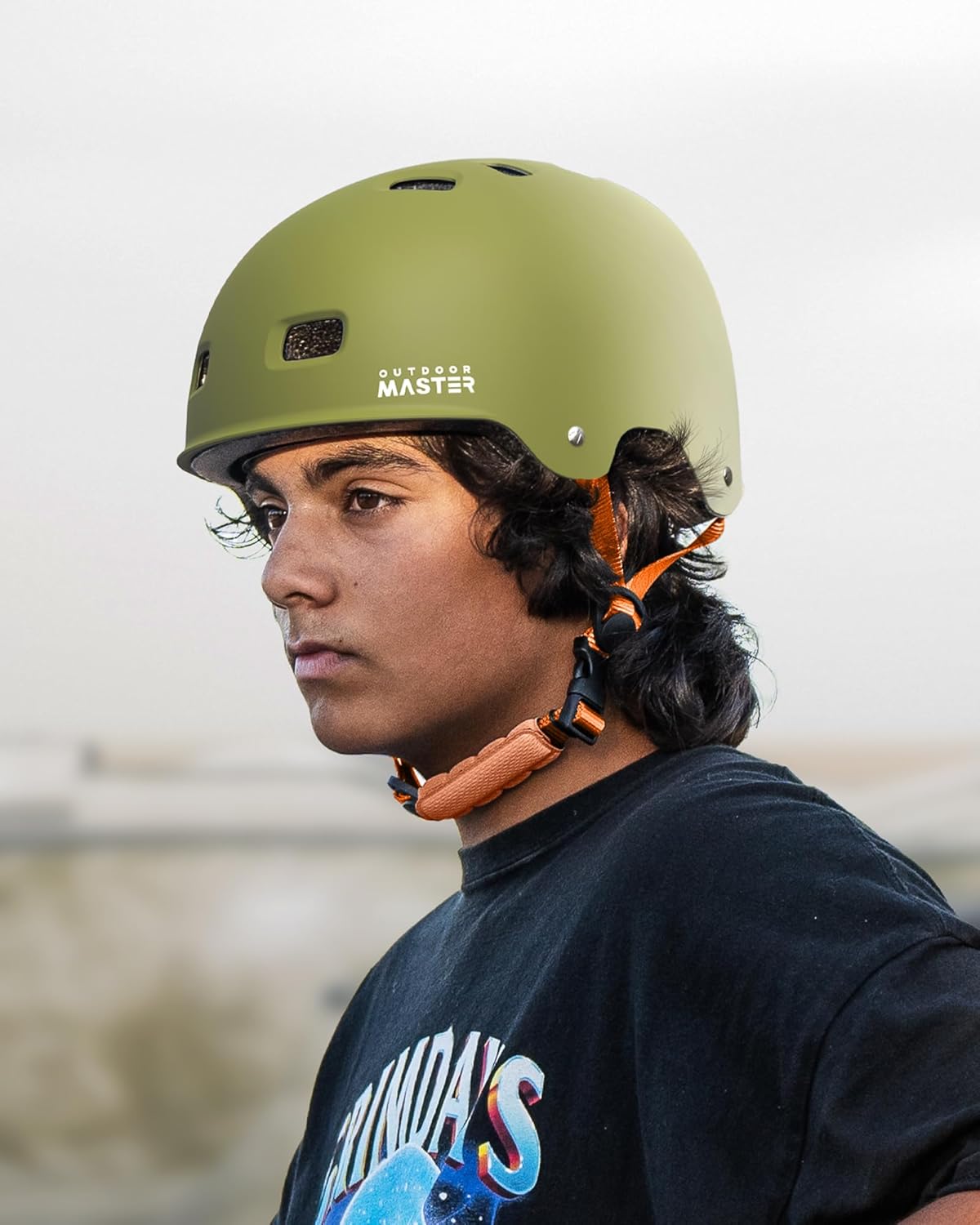 OutdoorMaster Skateboard Bike Helmet for Adults &Youth - Multi-Sport Certified Impact Resistant with 2 Removable Liners & Ventilation for Scooter-Matte Adventure Green-White-Small - Image 7