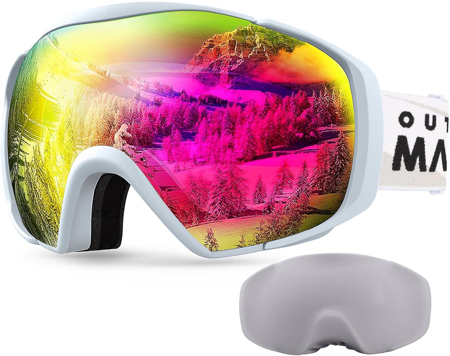 OutdoorMaster Ski Goggles with Cover Snowboard Snow Goggles OTG Anti-Fog -100% UV Protection-OM-18 - Image 1