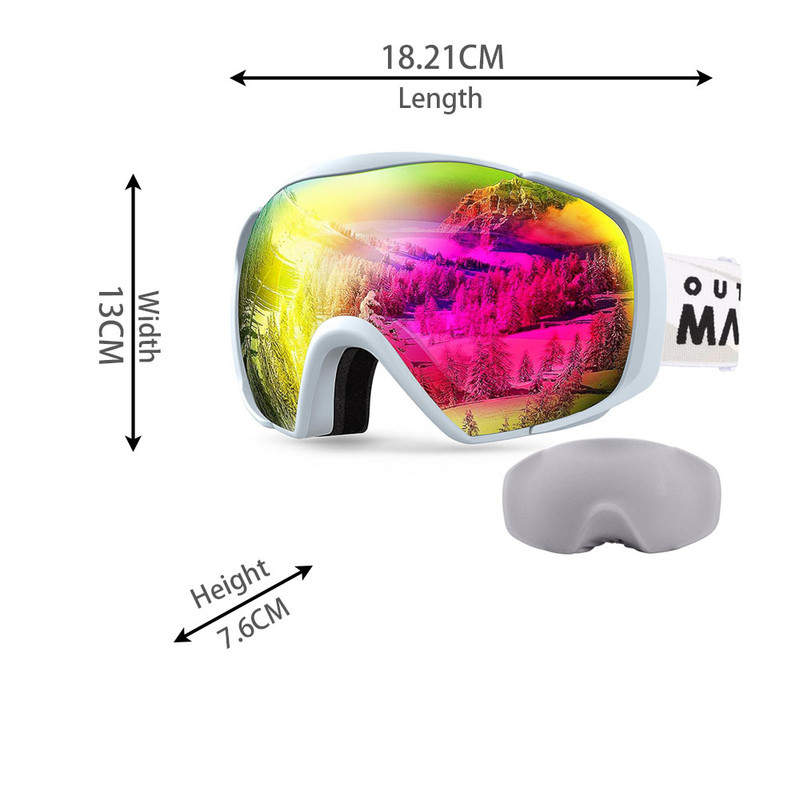 OutdoorMaster Ski Goggles with Cover Snowboard Snow Goggles OTG Anti-Fog -100% UV Protection-OM-18 - Image 2