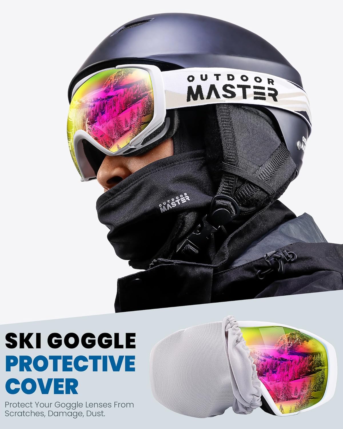 OutdoorMaster Ski Goggles with Cover Snowboard Snow Goggles OTG Anti-Fog -100% UV Protection-OM-18 - Image 7