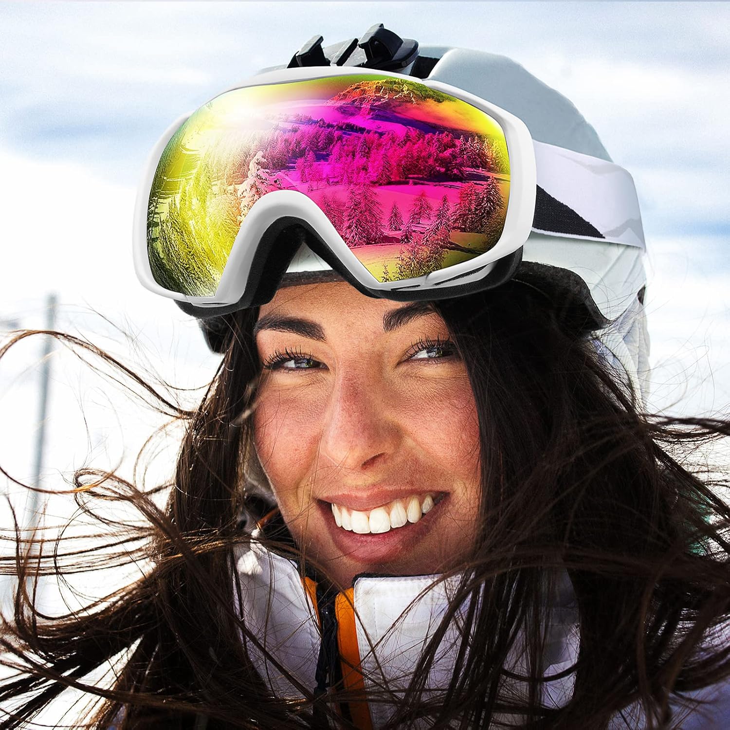 OutdoorMaster Ski Goggles with Cover Snowboard Snow Goggles OTG Anti-Fog -100% UV Protection-OM-18 - Image 8