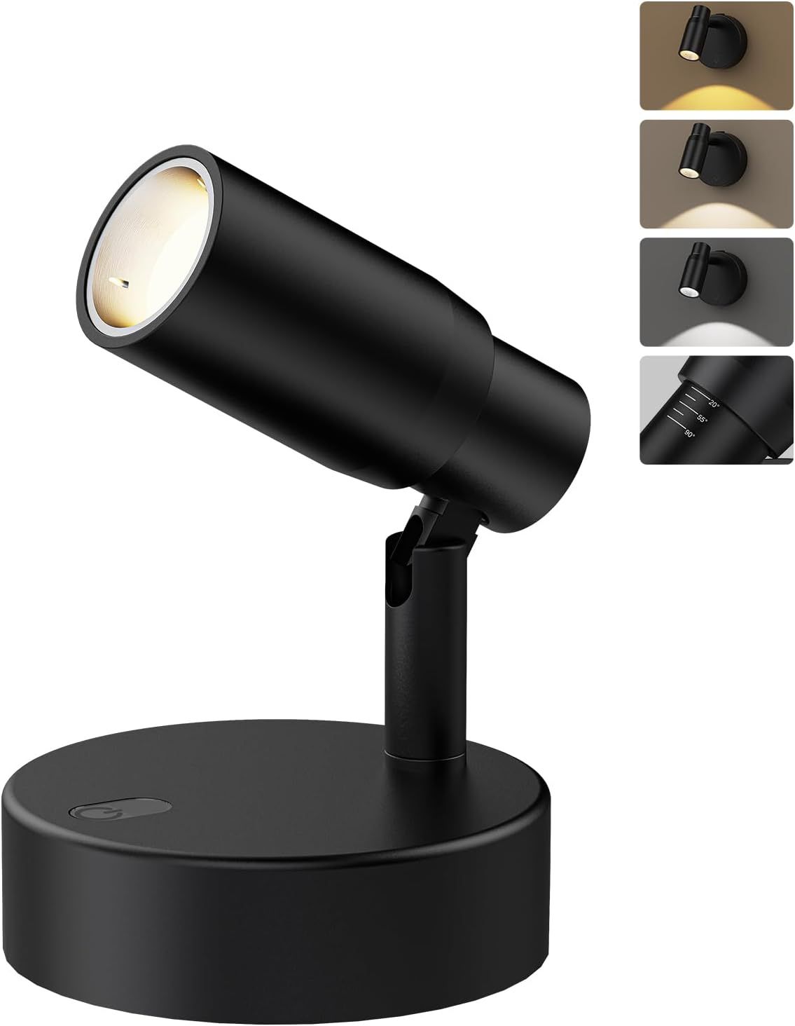 Zoomable Spot Light Indoor, Rechargeable Picture Light with Remote, Dimmable CCT Spotlight for Wall Art, Battery Uplight Indoor with Timer for Plant Artwork Painting Sofa Corner 1PC - Image 1