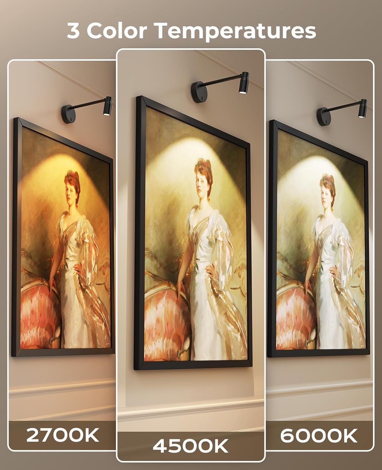 Zoomable Picture Light for Wall, Battery Operated Art Light for Paintings CCT Dimmable Spotlight for Wall Art Wall Light with Remote Control for Living Room Gallery Dartboard Bathroom - Image 4
