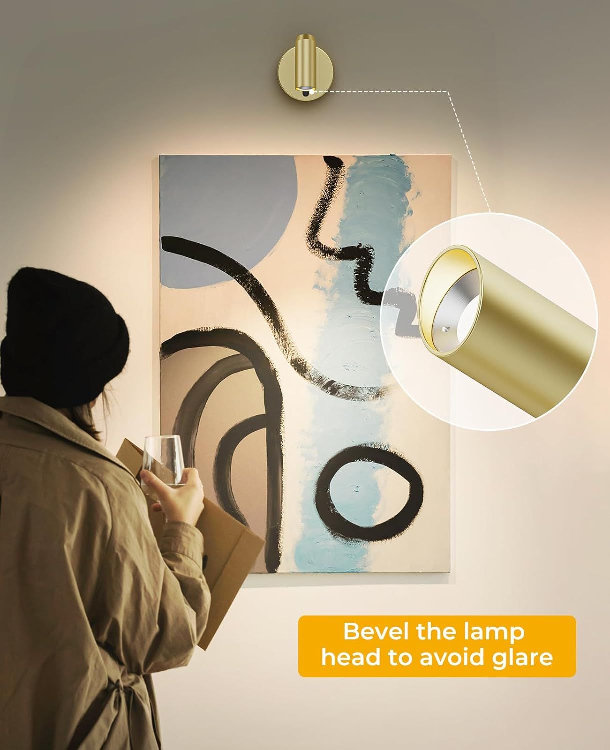 Picture Light for Wall, Battery Operated Art Light for Paintings CCT Dimmable Recharging Gallery Battery Wall Light with Remote Control for Living Room Gallery Dartboard Art Bathroom - Image 2