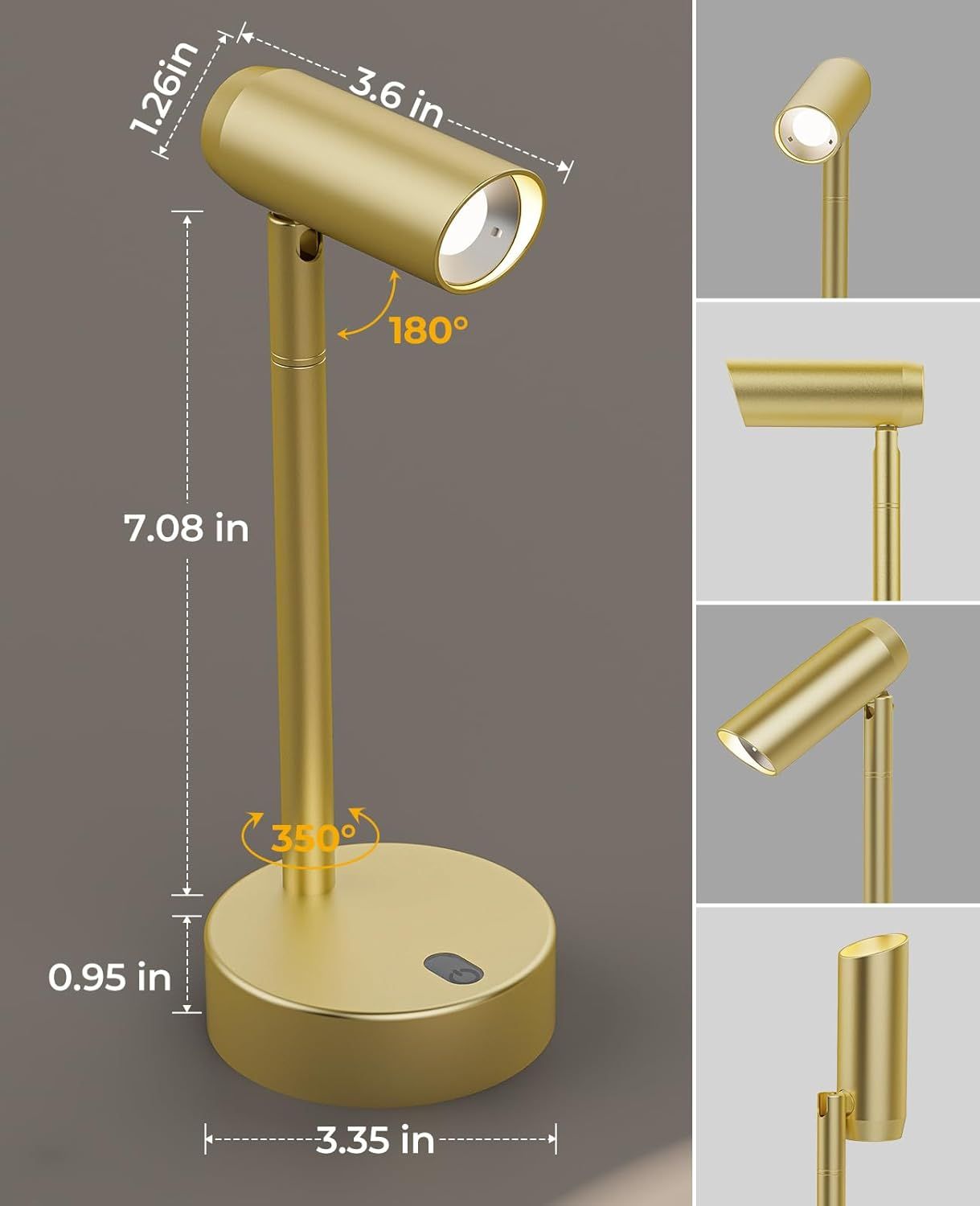 Picture Light for Wall, Battery Operated Art Light for Paintings CCT Dimmable Recharging Gallery Battery Wall Light with Remote Control for Living Room Gallery Dartboard Art Bathroom Gold - Image 7