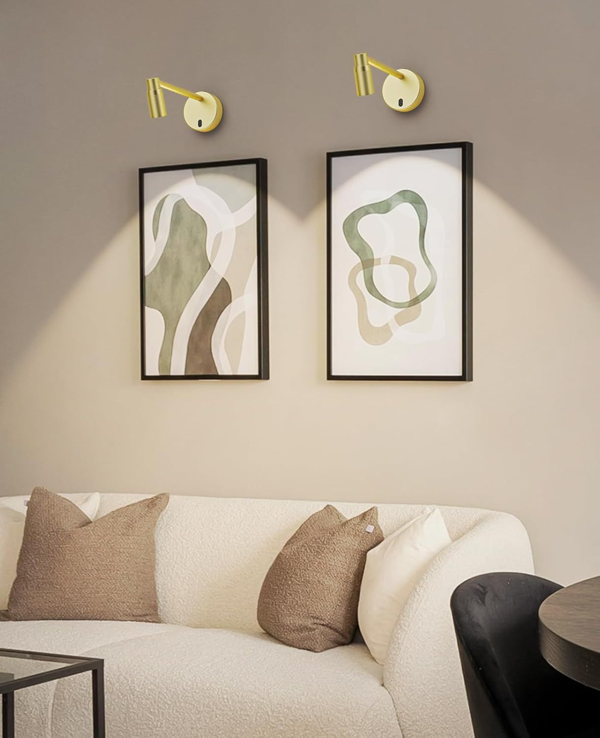 Zoomable Picture Light for Wall, Battery Operated Art Light for Paintings CCT Dimmable Spotlight for Wall Art Wall Light with Remote Control for Living Room Gallery Dartboard Bathroom Light Gold - Image 8