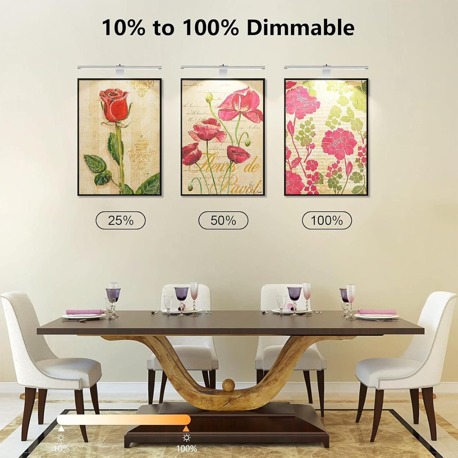 Picture Lights for Wall Plug in or Hardwired,3000K Warm White Dart Board Lights with Remote,13.5inches Silver LED Art Light Dimmbare mit Timer for Gallery Paintings Picture Dartboard - Image 7