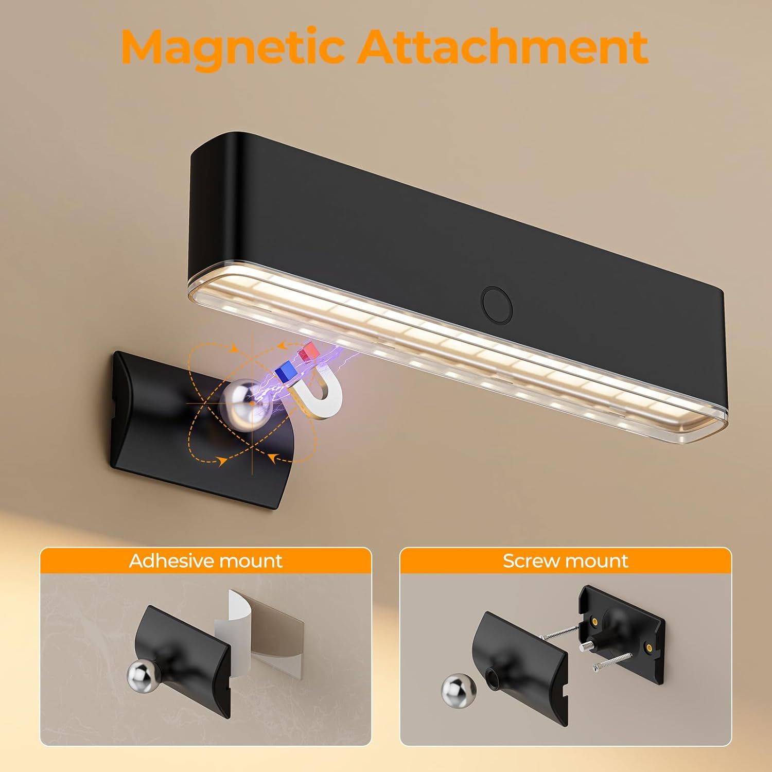 Battery Operated Wall Sconce Set of 2 Wireless Wall Lamp with Remote Control & Touch Control Rechargeable LED Wall Lights 3 Color Temperatures 360° Rotatable for Bedroom Living Room Black - Image 4