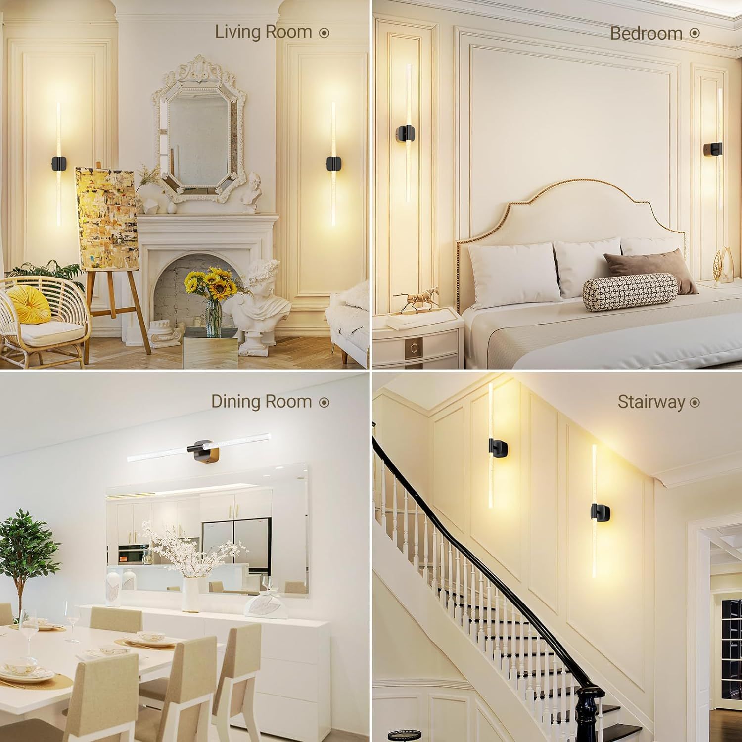 Black Battery Operated Wall Sconce Set of 2, Rechargeable Wireless Wall Lights with Remote and Touch, 360° Rotatable Sconces Wall Decor for Bedroom Living Room (23.62 Inch, 2-Pack) - Image 7