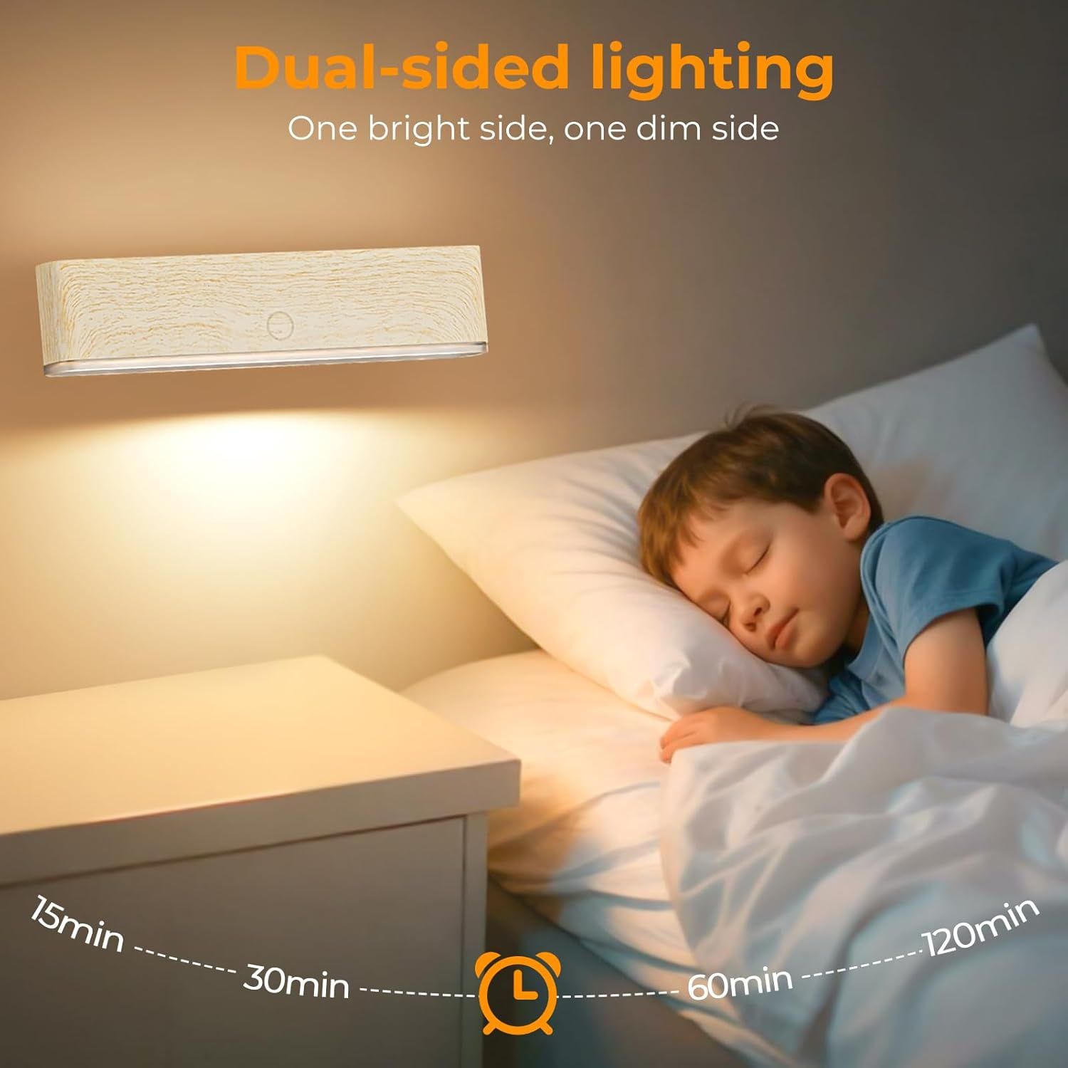 Magnetic Wireless Battery Operated Wall Sconce, Rechargeable Remote Control & Touch Control Wall Sconces Set of Two, 3-Color Temperatures LED Wall Lights, 360° Rotatable (Beech, 2-Pack) - Image 7