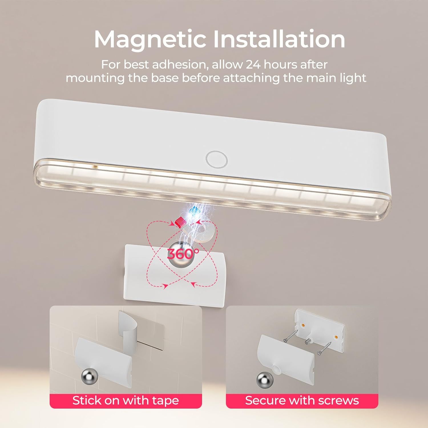 Wireless Vanity Lights for Mirror Set of 2-4000mAh Rechargeable Stick On Makeup Light with CCT Modes & Dimmable Brightness, Cordless Light for Mirror, Vanity, Bathroom, Renter Friendly - Image 7