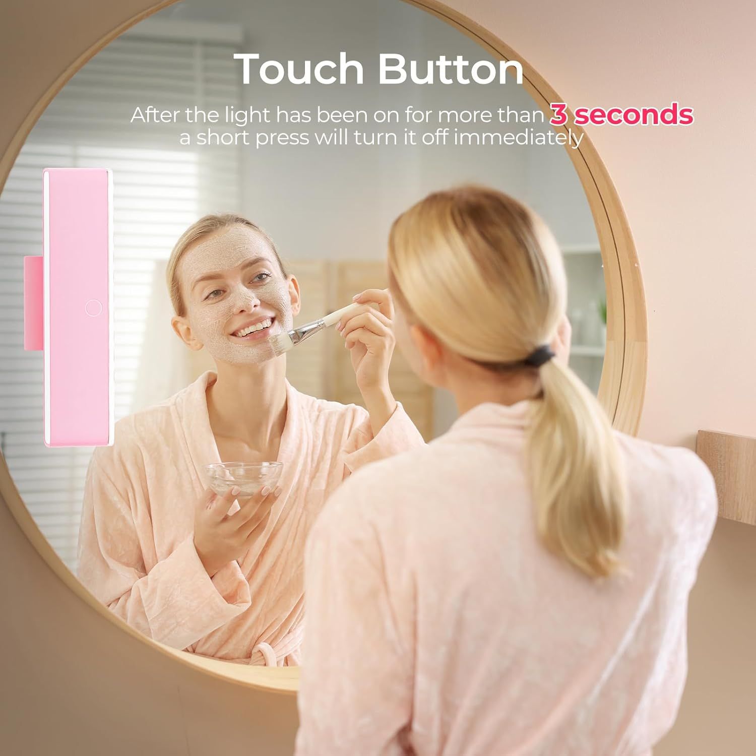 Wireless Vanity Lights for Mirror Set of 2-4000mAh Rechargeable Stick On Makeup Light with CCT Modes & Dimmable Brightness, Cordless Light for Mirror, Vanity, Bathroom, Renter Friendly - Image 6
