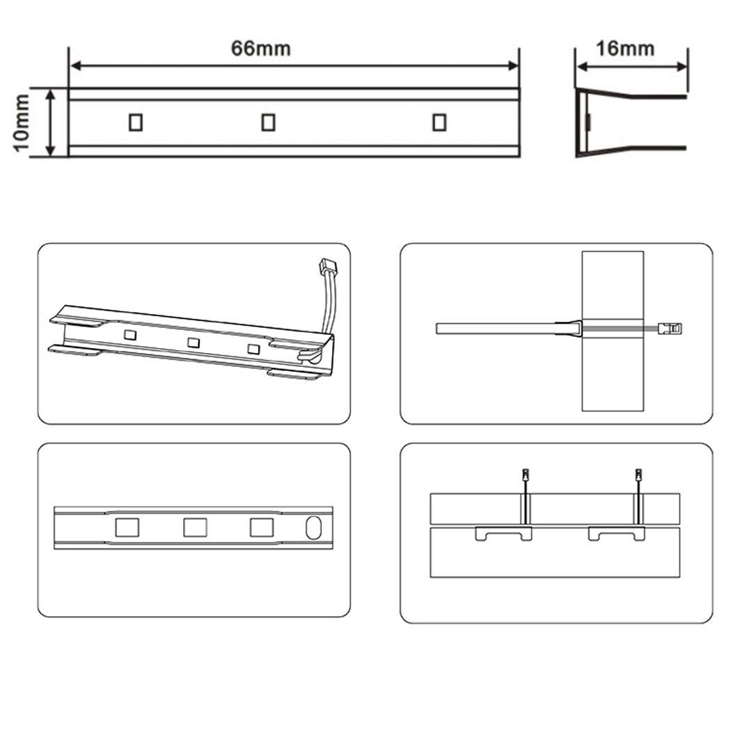 LED Under Cabinet Night Lights Kit for Glass Edge Shelf Back Side Lighting Using Flexible Cable and Clip with RF Remote(6 Lights RGB) - Image 4