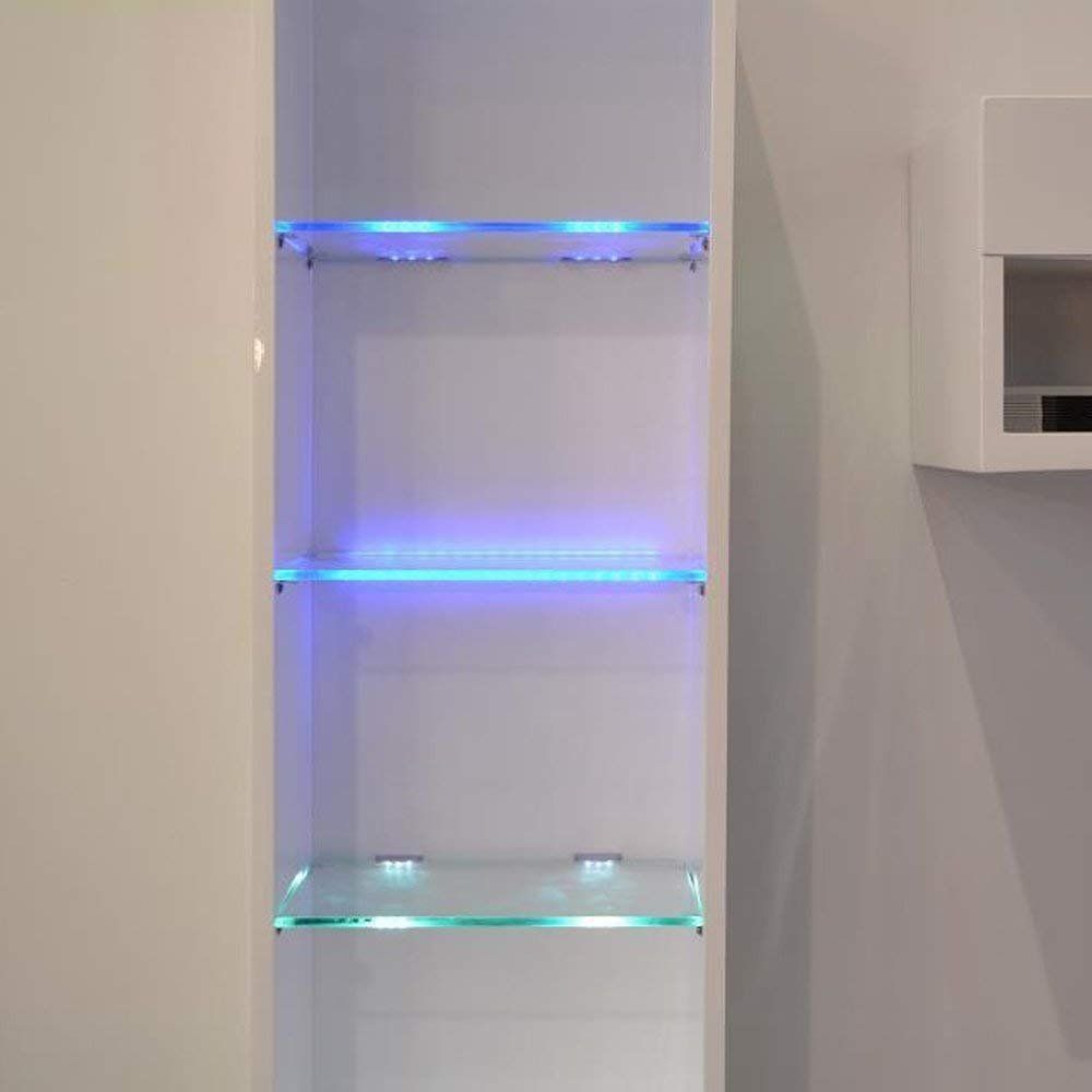 LED Under Cabinet Night Lights Kit for Glass Edge Shelf Back Side Lighting Using Flexible Cable and Clip with RF Remote(6 Lights RGB) - Image 6
