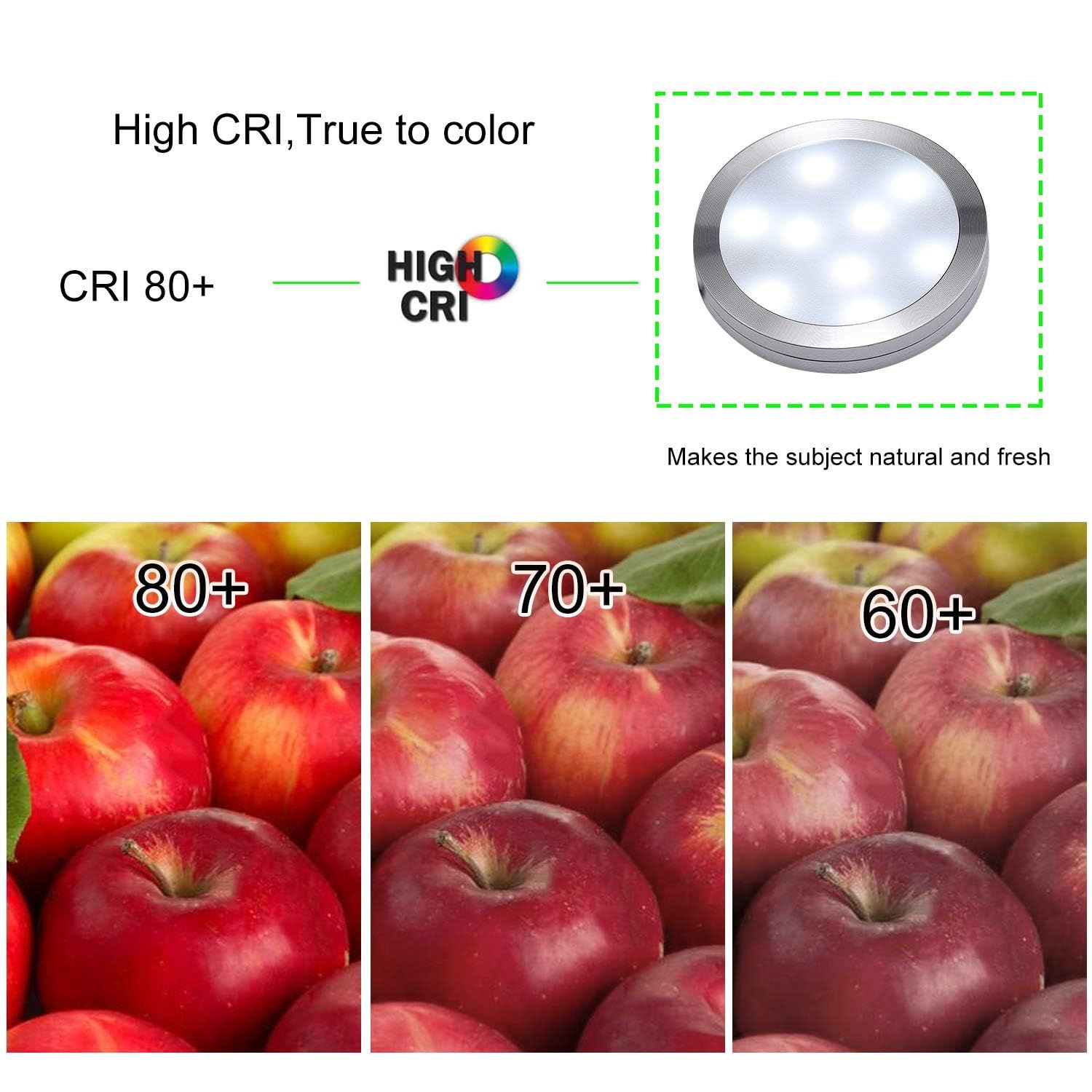 3 Pack Round Display 240V LED Puck Lights,6W Under Cupboard Counter Shelf Lights(Daylight White 6000K) - Image 4