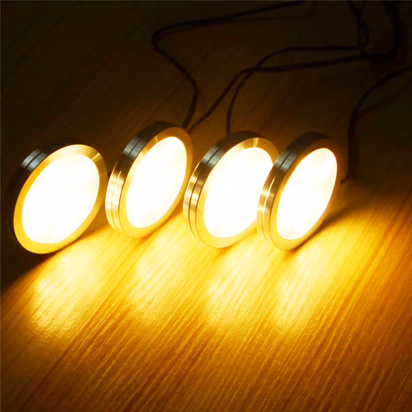 Under Cabinet LED Puck Lights, Slim Aluminum Round Flat LED Lights 2W 12V DC Hardwired 30cm Wire, Warm White 2700K, Ideal for Kitchen Counter, Closet, RV Camper & Marine Boat Interior Lighting (10 Pack) - Image 3