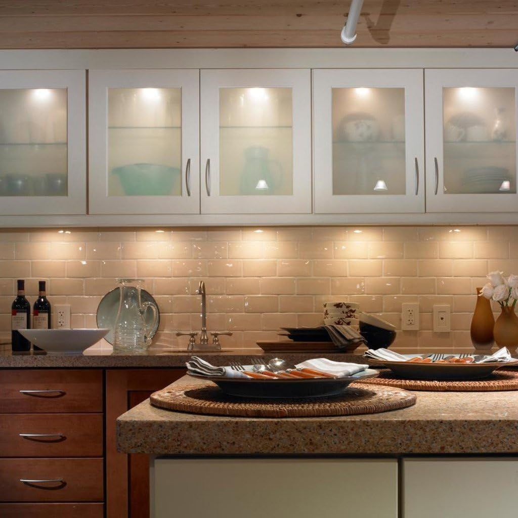 LED Under Cabinet Puck Lights, Color Temperature Changeable Under Counter Lighting，Warm+White Dual Color with Dimmable Controller for Kitchen Shelf Ambiance Accent Lighting (6 Lights) - Image 5