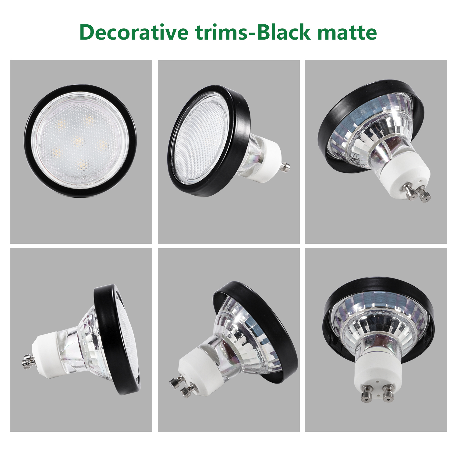 6 Pack GU10/MR16 Bulb Decorative Trim Rings, Heat Insulation Anti-Scald Protective Rings for Track Lighting, Snap-On Spring-Loaded Design (Matte Black) - Image 3