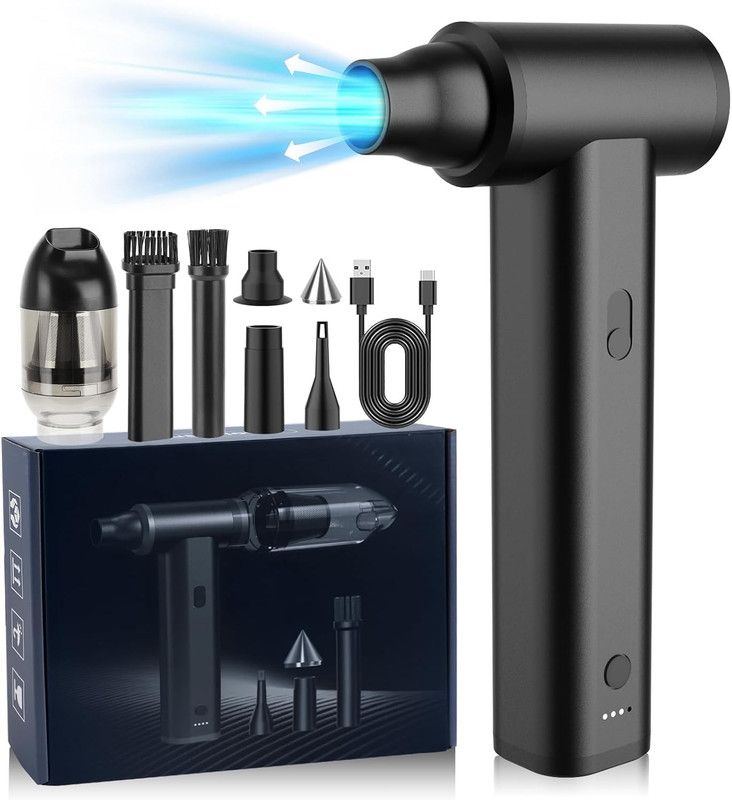 Compressed Air Duster 130000RPM Full Metal Electric Air Duster for Cleaning Keyboard - Image 1