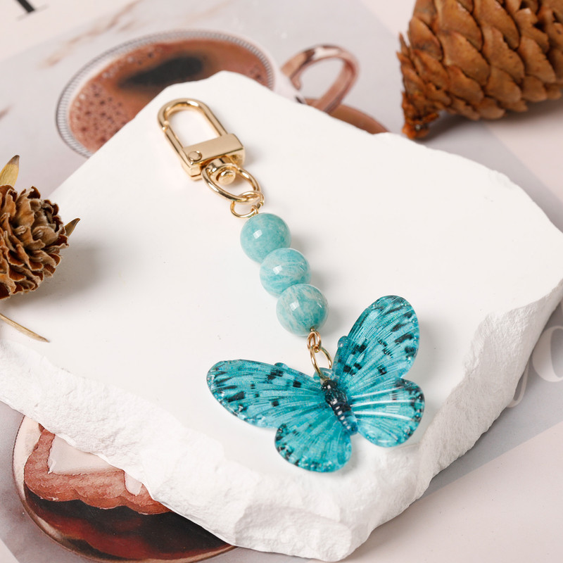 Crystal Butterfly Keychain Set,Amazonite - Image 1