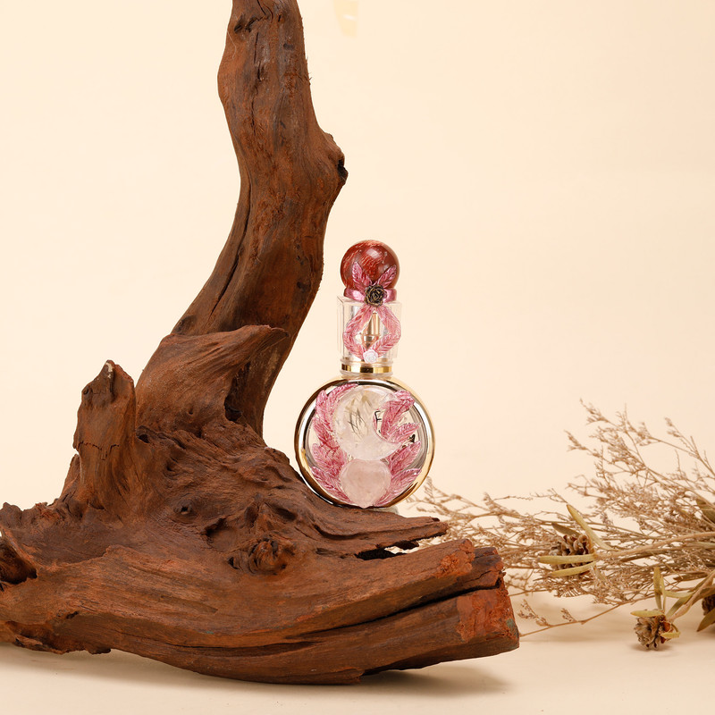 Healing natural crystal perfume bottle(25ml)-rose quartz red jasper - Image 1