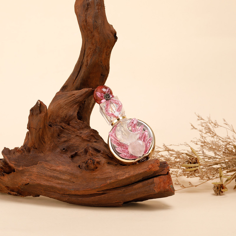 Healing natural crystal perfume bottle(25ml)-rose quartz red jasper - Image 2