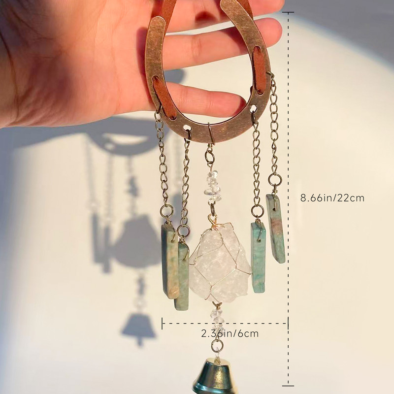 Crystal Lucky Horseshoe Charm Pendant-amethyst - Image 3