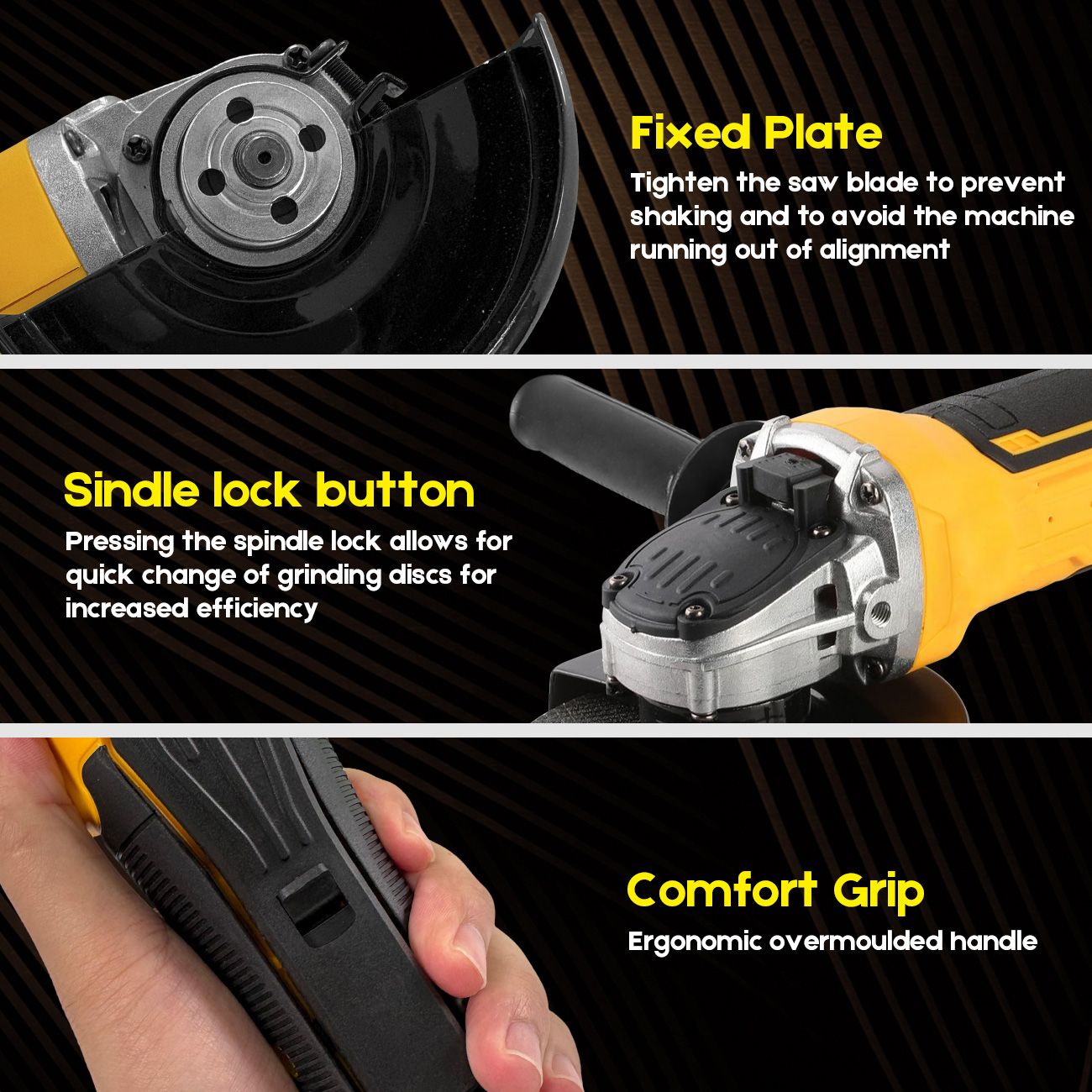 Cordless Angle Grinder 4-1/2 inch for Makita 18V MAX Battery, Grinder Tool, Power Electric Grinders, Brushless Motor for Cutting, Griding, Polishing - Image 5