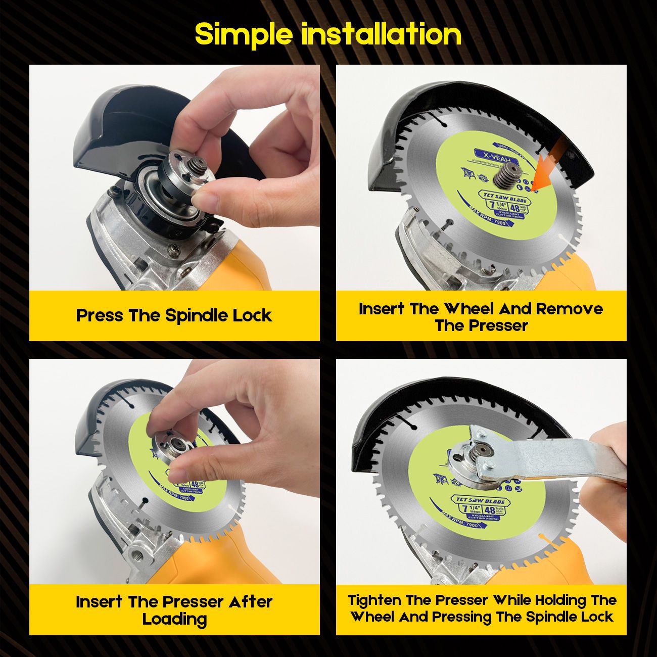 Cordless Angle Grinder 4-1/2 inch for Makita 18V MAX Battery, Grinder Tool, Power Electric Grinders, Brushless Motor for Cutting, Griding, Polishing - Image 6