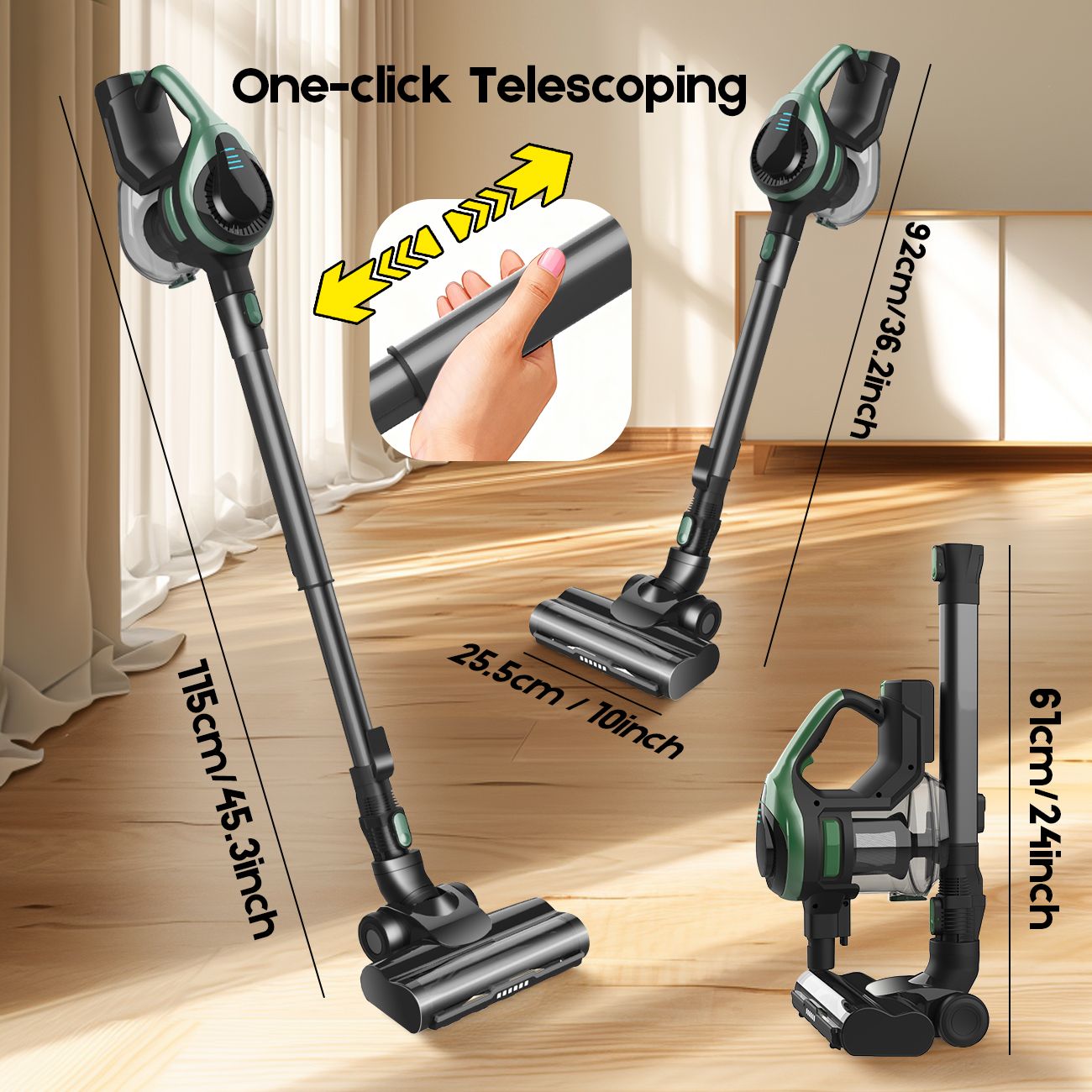 46Kpa Strong Suction, Lightweight Handheld Vacuum Cleaner,  2500mAh Removable Battery with Wall Charger for Home, Hard Floors, Blankets And Pet Hair. - Image 2