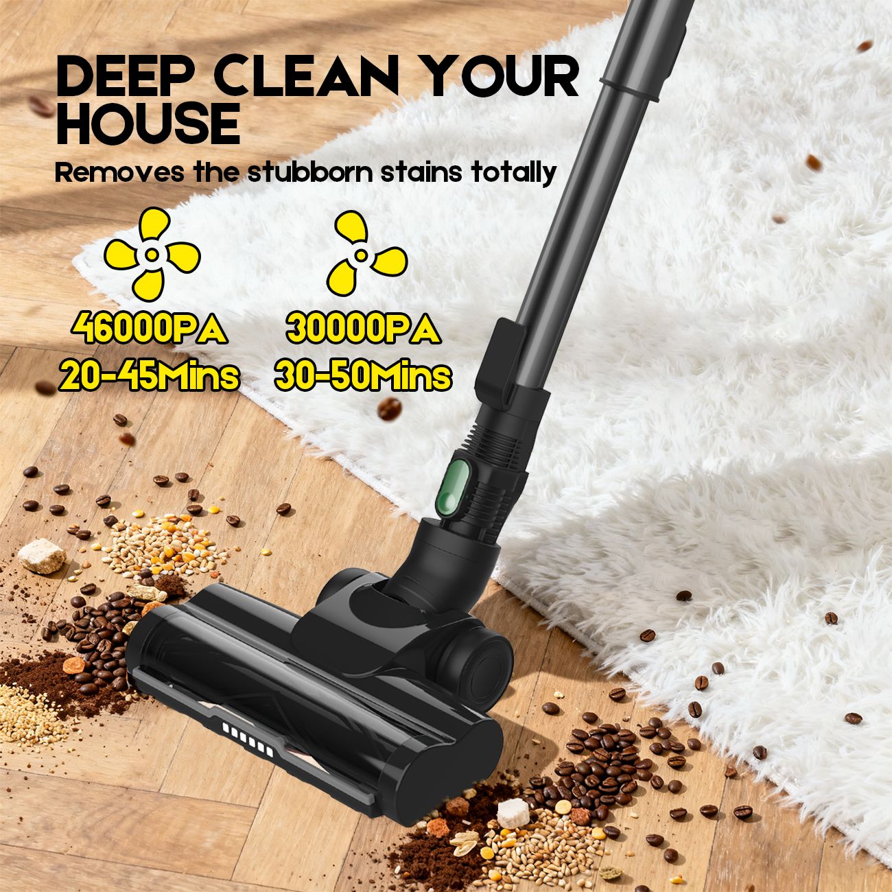 46Kpa Strong Suction, Lightweight Handheld Vacuum Cleaner,  2500mAh Removable Battery with Wall Charger for Home, Hard Floors, Blankets And Pet Hair. - Image 4